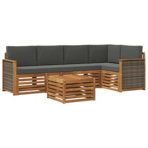 vidaXL Ensemble de canap&eacute; d'angle 5 pcs Naturel et Anthracite