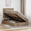 vidaXL Lit avec rangement et LED Cappuccino 120 x 200 cm Simili cuir
