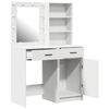 vidaXL Ensemble de table de maquillage avec LED avec porte 2 pcs Blanc