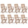 vidaXL Chaises pliantes 8 pi&egrave;ces en bois d'acacia massif