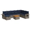 vidaXL Salon de jardin 9 pcs avec coussins gris r&eacute;sine tress&eacute;e