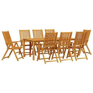 vidaXL Ensemble de salle &agrave; manger pour jardin 9 pc Marron
