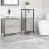vidaXL Ensemble de tapis de bain antid&eacute;rapants 2 pcs Gris PP