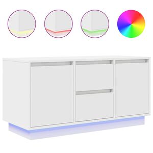 vidaXL Meuble TV avec &eacute;clairages LED ch&ecirc;ne artisanal 193,5x41x50 cm