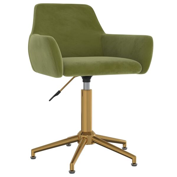 vidaXL Chaises pivotantes &agrave; manger lot de 2 Vert clair Velours