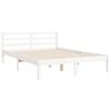 vidaXL Cadre de lit sans matelas blanc 140x200 cm bois massif