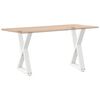 vidaXL Pieds de table &agrave; manger 2 pi&egrave;ces Blanc 60 x (72-73,3) cm Acier