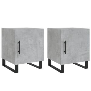 vidaXL Tables de chevet 2 pcs gris b&eacute;ton 40x40x50 cm bois d&rsquo;ing&eacute;nierie