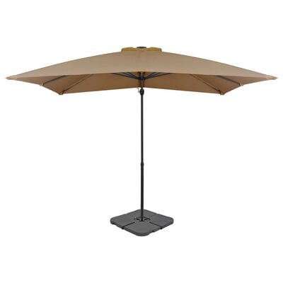 vidaXL Parasol de jardin avec base portable taupe