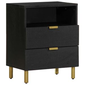 vidaXL Table de chevet noir 50x33x62 cm bois d'ing&eacute;nierie