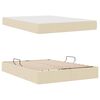 vidaXL Lit avec rangement et matelas Cr&egrave;me 140 x 200 cm Polyester