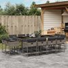 vidaXL Ensemble &agrave; manger de jardin coussins 13 pcs gris r&eacute;sine tress&eacute;e