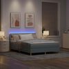 vidaXL Lit &agrave; ressort LED avec matelas Gris clair 160 x 200 cm tissu