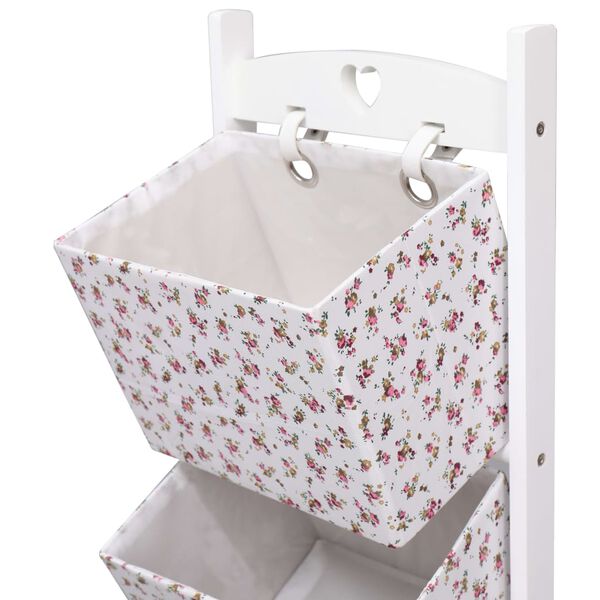 vidaXL Support &agrave; panier 3 niveaux Fleurs 35x35x102 cm Bois