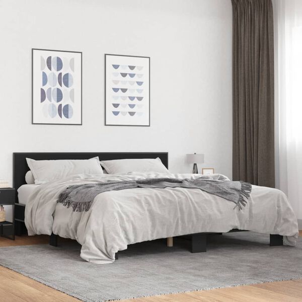 vidaXL Cadre de lit sans matelas noir 200x200 cm