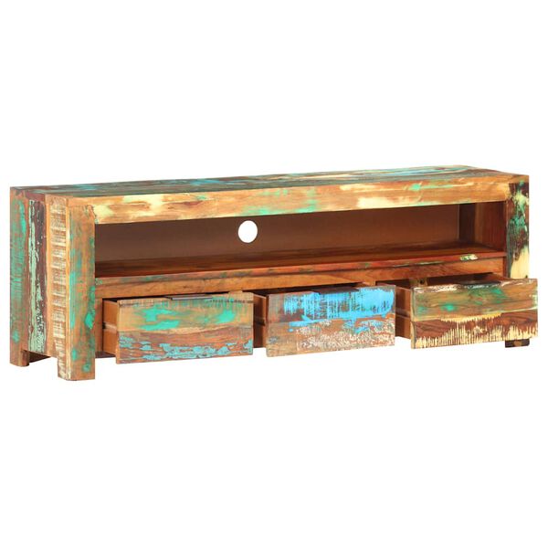 vidaXL Meuble TV 119x30x41 cm bois de r&eacute;cup&eacute;ration massif