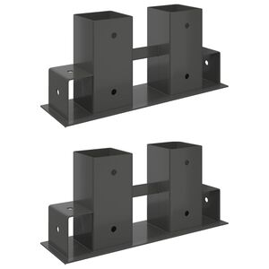 Aide &agrave; l'empilement de bois de chauffage 2 pcs Anthracite Acier