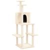 vidaXL Arbre &agrave; chat avec griffoirs en sisal Cr&egrave;me 144,5 cm