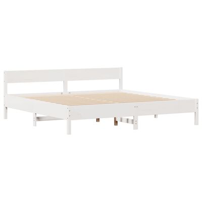 vidaXL Cadre de lit sans matelas blanc 200x200 cm bois massif de pin