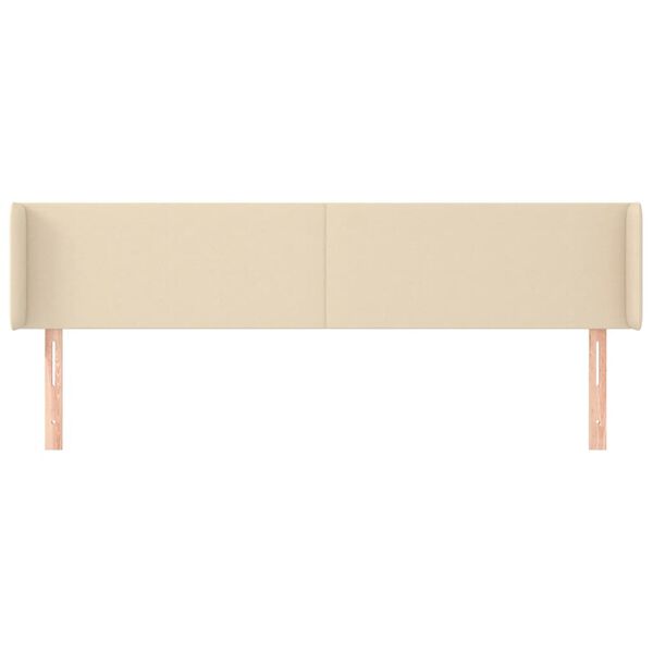 vidaXL T&ecirc;te de lit avec oreilles Cr&egrave;me 163x16x78/88 cm Tissu
