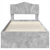 vidaXL Cadre de lit Gris b&eacute;ton 100 x 200 cm Bois d'ing&eacute;nierie