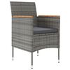 vidaXL Ensemble à manger de jardin et coussins 9 pcs Gris et noir