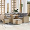 vidaXL Ensemble de canap&eacute; de jardin 8 pcs Beige polyrotin