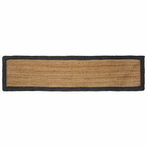vidaXL Tapis de zone Gris fonc&eacute; et naturel 60 x 200 cm Jute