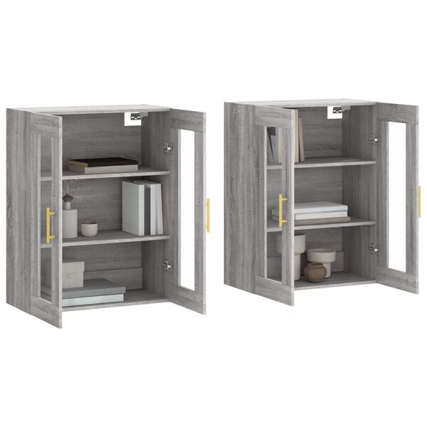 vidaXL Armoires murales 2 pcs sonoma gris bois d'ing&eacute;nierie