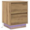 vidaXL Cabinet de chevet 2 pcs Ch&ecirc;ne artisanal 39 x 34,5 x 50 cm