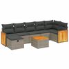 vidaXL Salon de jardin 8 pcs avec coussins gris r&eacute;sine tress&eacute;e