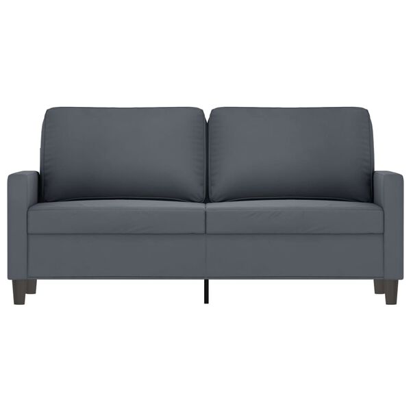 vidaXL Canap&eacute; &agrave; 2 places Gris fonc&eacute; 140 cm Velours