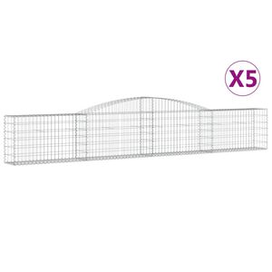 vidaXL Paniers &agrave; gabions arqu&eacute;s 5 pcs 400x30x60/80 cm Fer galvanis&eacute;
