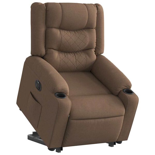 vidaXL Fauteuil inclinable &eacute;lectrique marron tissu