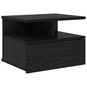 vidaXL Table de nuit flottante avec tiroir Ch&ecirc;ne noir 40 x 31 x 28 cm