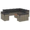 vidaXL Salon de jardin avec coussins 13 pcs gris r&eacute;sine tress&eacute;e