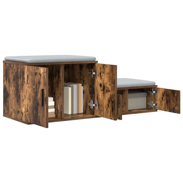 vidaXL Armoire de rangement 2 pcs Ch&ecirc;ne fum&eacute; 118 x 41 x 40 cm