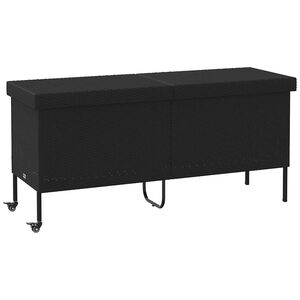 vidaXL Bo&icirc;te de rangement de jardin et roues noir r&eacute;sine tress&eacute;e
