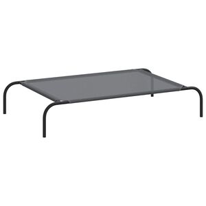 vidaXL Lit sur&eacute;lev&eacute; pour chien gris 110x65x20 cm textil&egrave;ne et acier