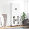 vidaXL Buffet haut Blanc 69,5x34x180 cm Bois d'ing&eacute;nierie