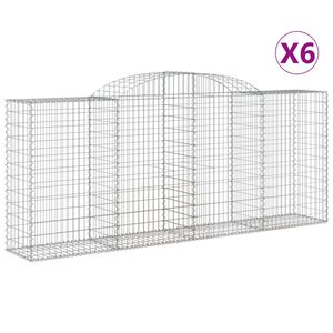 vidaXL Paniers &agrave; gabions arqu&eacute;s 6 pcs 300x50x120/140 cm fer galvanis&eacute;