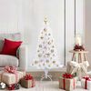 vidaXL Sapin de No&euml;l artificiel avec 150 LED Blanc 120 cm PVC et Acier