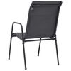vidaXL Chaises empilables de jardin lot de 2 Acier et textil&egrave;ne