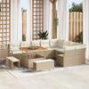 vidaXL Ensemble de canap&eacute; de jardin 12 pcs Beige Poly rotin