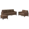 vidaXL Ensemble de canap&eacute;s 3 pcs avec coussins Marron Tissu