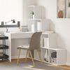 vidaXL Bureau d'angle Blanc 101,5 x 149,5 x 149,5 cm Bois d'ing&eacute;nierie