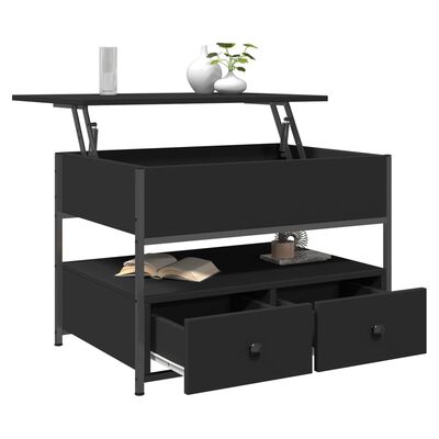 vidaXL Table basse noir 70x50x50 cm bois d'ingénierie et métal