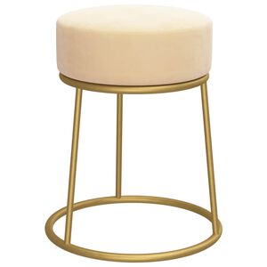 vidaXL Tabouret rond Abricot Velours