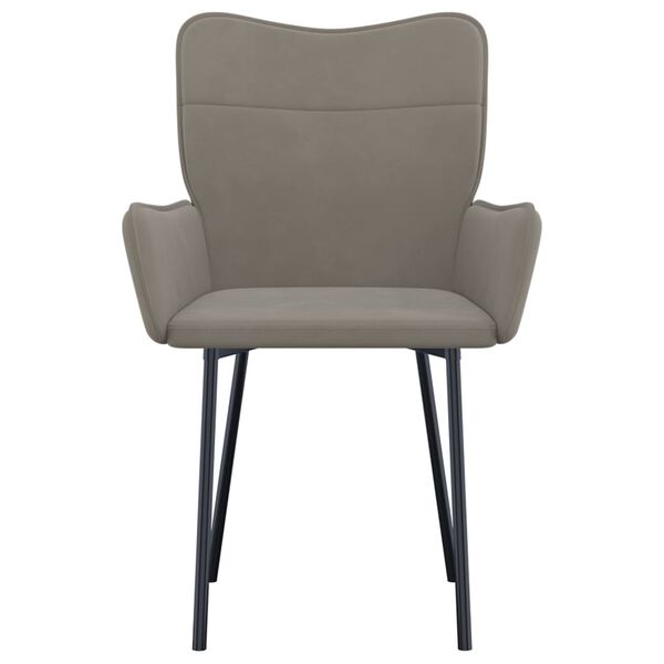 vidaXL Chaises &agrave; manger lot de 2 Gris clair Velours