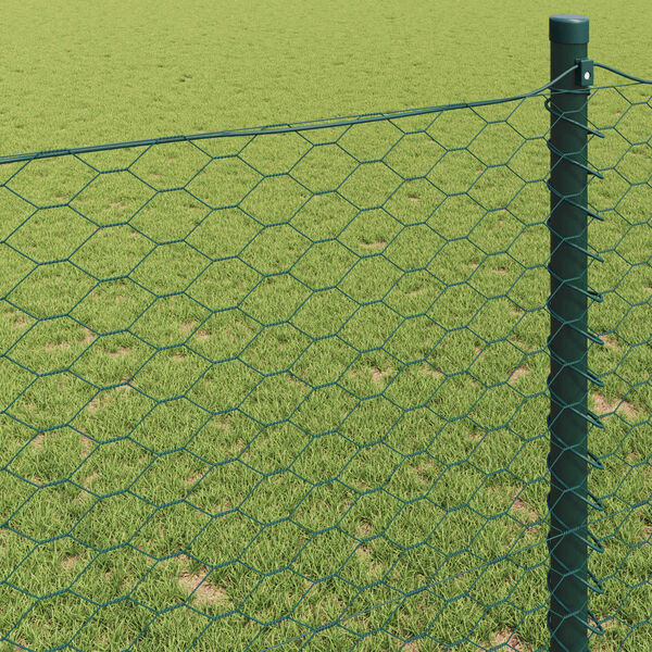 vidaXL Cl&ocirc;ture hexagonale Vert 0,8 x 10 m PVC